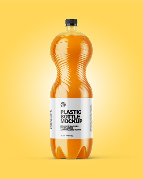 Download Pet Bottle With Peach Drink Mockup In Bottle Mockups On Yellow Images Object Mockups Yellowimages Mockups