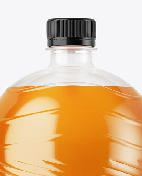 Download Pet Bottle With Peach Drink Mockup In Bottle Mockups On Yellow Images Object Mockups