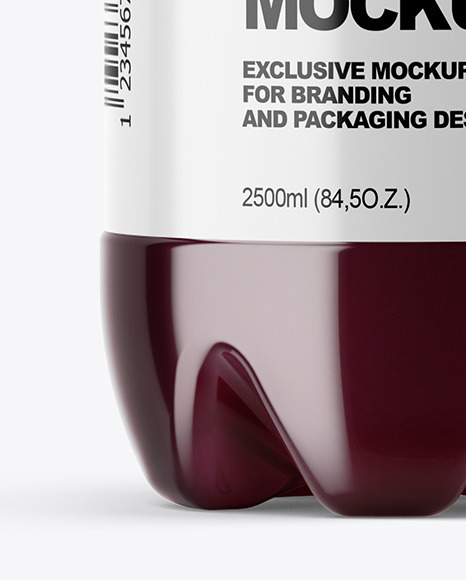 PET Bottle with Red Grape Drink Mockup PSD #7