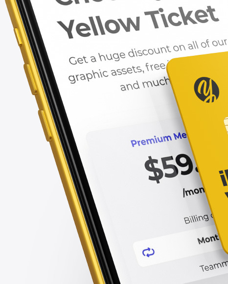 Download Apple Iphone 11 Pro W Credit Card Mockup In Device Mockups On Yellow Images Object Mockups PSD Mockup Templates