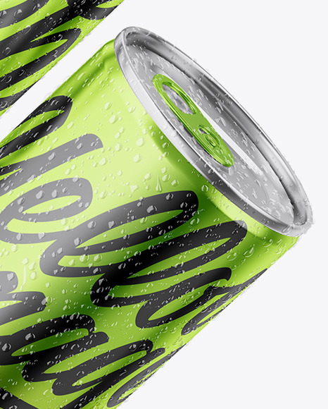 Two Glossy Metallic Cans Mockup PSD #6