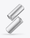 Two Matte Metallic Cans Mockup