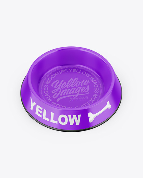 Glossy Pet Feeding Bowl Mockup In Cup Bowl Mockups On Yellow Images Object Mockups