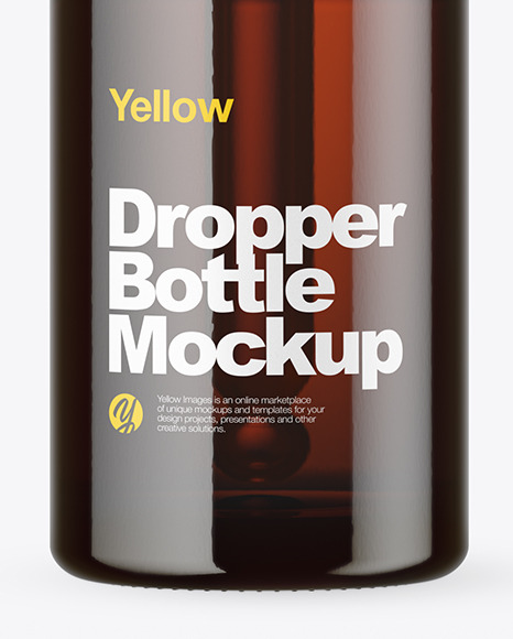 Amber Glass Dropper Bottle Mockup PSD #1