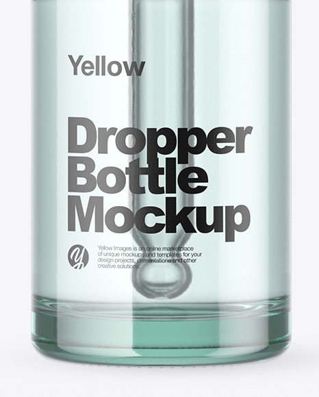 Clear Glass Dropper Bottle Mockup PSD #1