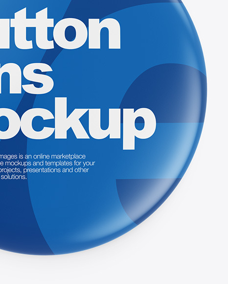 Two Glossy Button Pins Mockup PSD #6