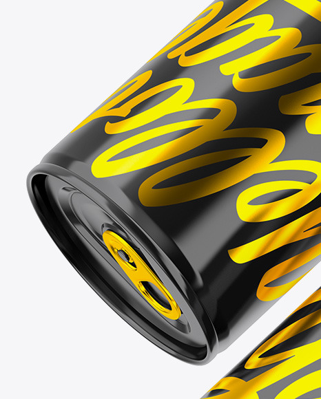 Two Glossy Cans Mockup PSD #5