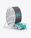 Dispenser w/ Matte Metallic Cans Mockup