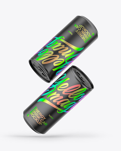 Two Matte Cans Mockup PSD #1