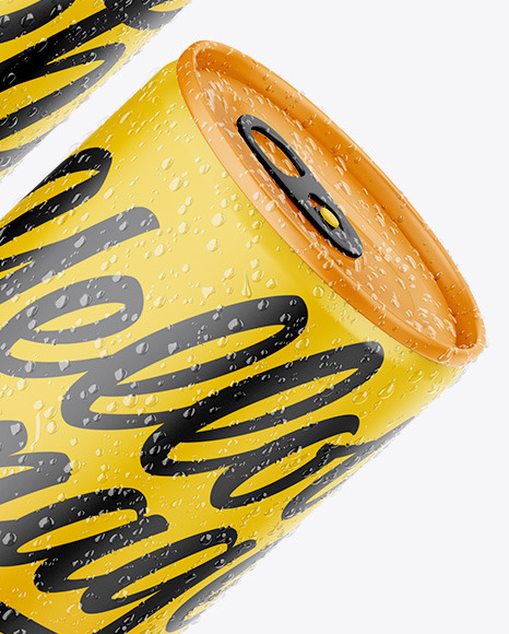 Two Matte Cans Mockup PSD #6