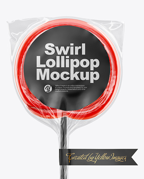 Swirl Lollipop with Flag Label Mockup PSD #2