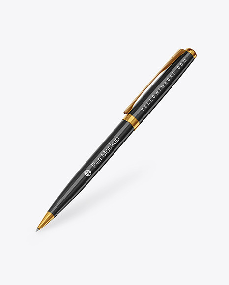 Download Glossy Pen W Metallic Finish Mockup In Stationery Mockups On Yellow Images Object Mockups PSD Mockup Templates