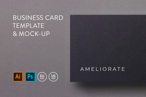 Business card Template & Mock-up #17 on Yellow Images Creative Store