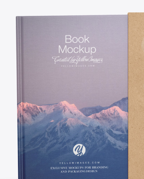 Fabric Hardcover Book With Kraft Cover Mockup PSD #5