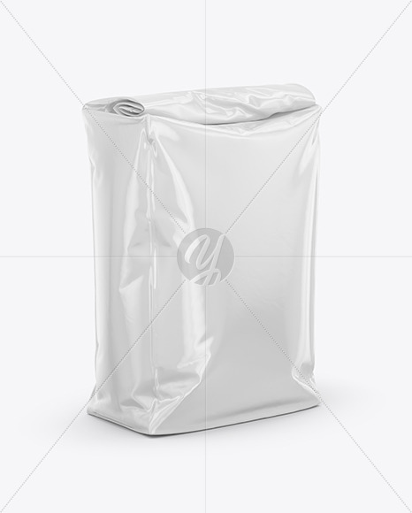 Download Glossy Food Bag Mockup Front View In Bag Sack Mockups On Yellow Images Object Mockups Yellowimages Mockups