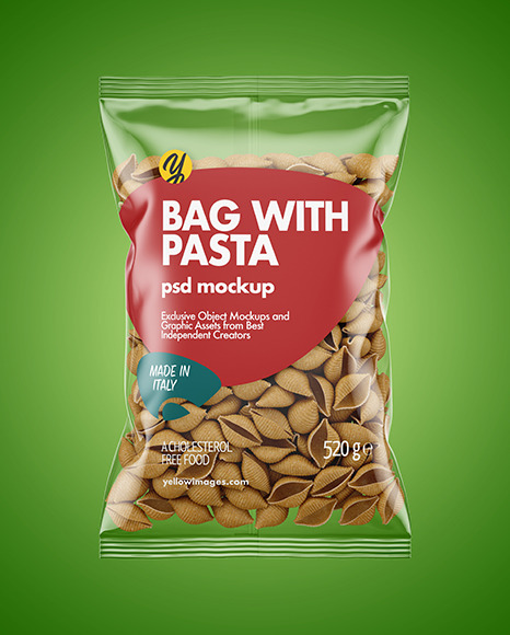 Download Whole Wheat Conchiglie Pasta Bag Mockup In Bag Sack Mockups On Yellow Images Object Mockups Yellowimages Mockups