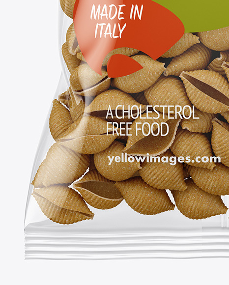 Download Whole Wheat Conchiglie Pasta Bag Mockup In Bag Sack Mockups On Yellow Images Object Mockups