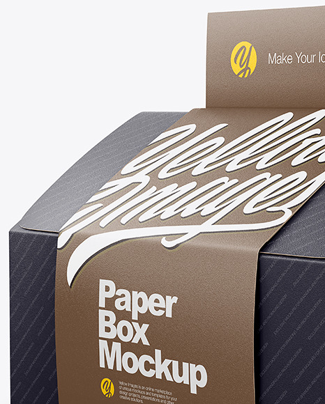 Download Folding Matte Paper Box With Label Mockup Half Side View In Box Mockups On Yellow Images Object Mockups PSD Mockup Templates