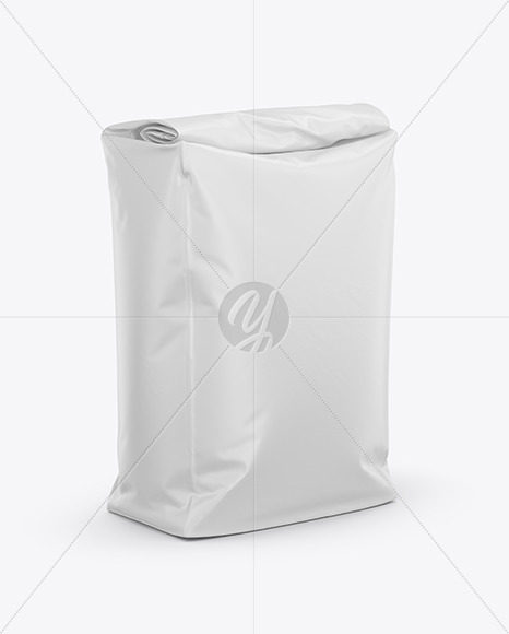 Glossy Food Bag Mockup Front View In Bag Sack Mockups On Yellow Images Object Mockups