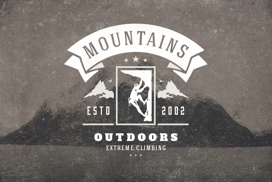 50 Outdoor logos and badges on Yellow Images Creative Store