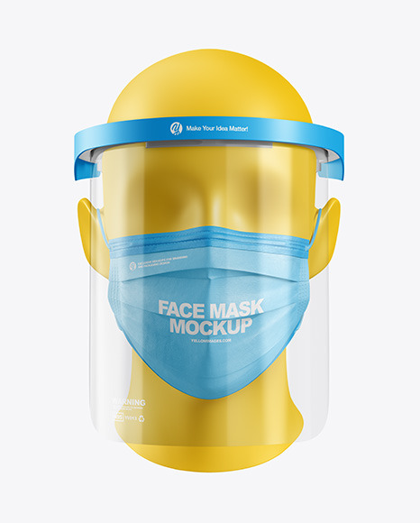 Download Face Mask Face Shield Mockup In Apparel Mockups On Yellow Images Object Mockups PSD Mockup Templates