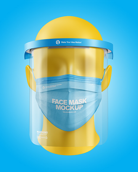 Face Mask Face Shield Mockup In Apparel Mockups On Yellow Images Object Mockups