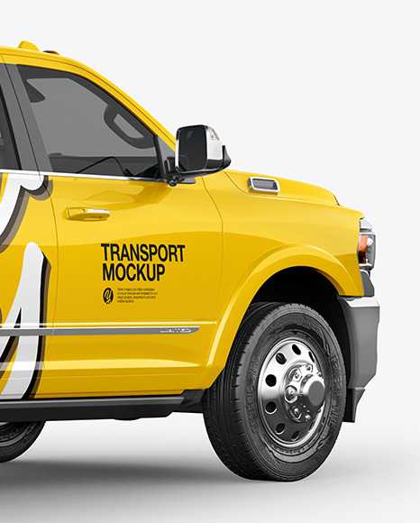 Download Pickup Truck Mockup Back Half Side View In Vehicle Mockups On Yellow Images Object Mockups PSD Mockup Templates