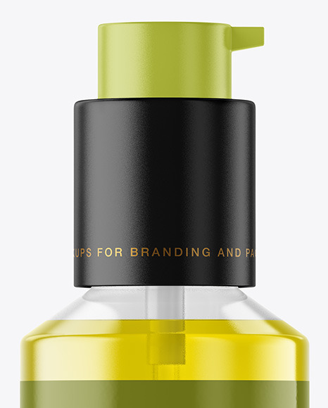 Download Color Liquid Cosmetic Bottle With Pump Mockup In Bottle Mockups On Yellow Images Object Mockups Yellowimages Mockups