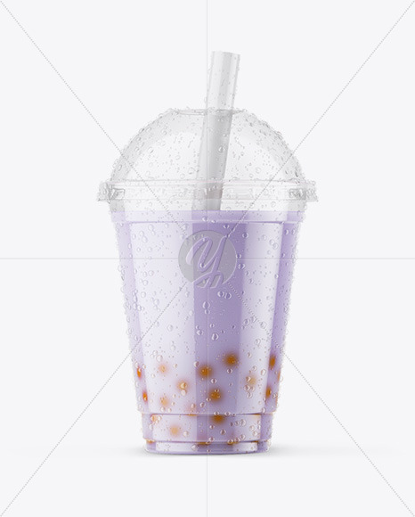 Download Milk Bubble Tea Cup Mockup In Cup Bowl Mockups On Yellow Images Object Mockups PSD Mockup Templates