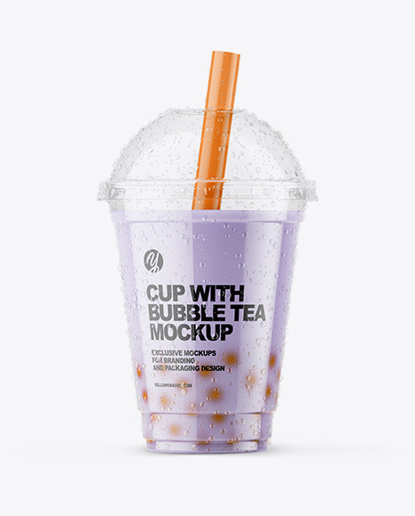 Download Milk Bubble Tea Cup Mockup in Cup & Bowl Mockups on Yellow Images Object Mockups