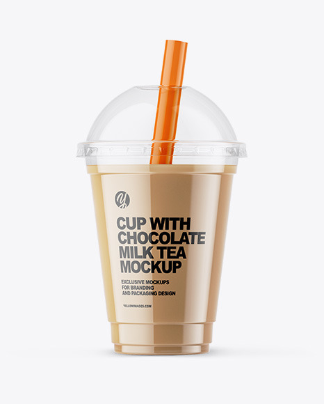 Chocolate Milk Tea Mockup PSD #3