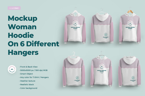 Download Front And Back Men Hoodie Mockup On 6 Different Hangers In Apparel Mockups On Yellow Images Creative Store