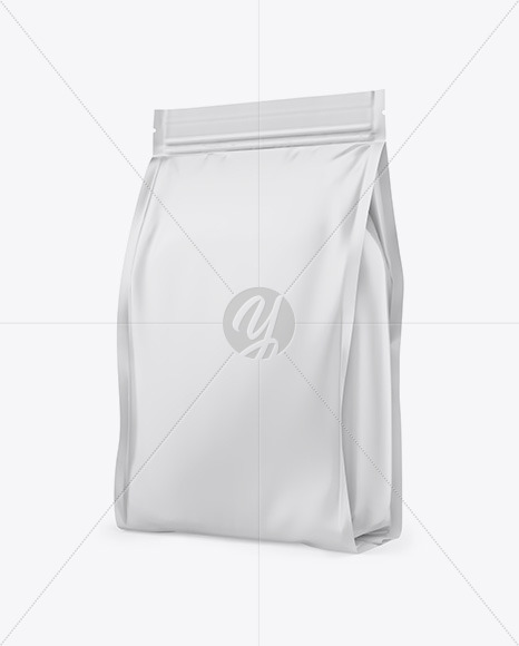 Download Matte Stand Up Bag Mockup Half Side View In Bag Sack Mockups On Yellow Images Object Mockups PSD Mockup Templates