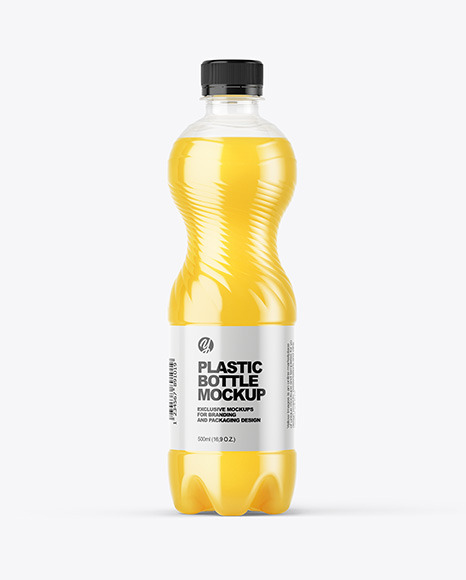 Download Pet Bottle With Orange Drink Mockup In Bottle Mockups On Yellow Images Object Mockups PSD Mockup Templates