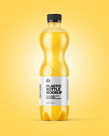 Download Pet Bottle With Orange Drink Mockup In Bottle Mockups On Yellow Images Object Mockups PSD Mockup Templates