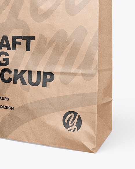 Kraft Food Bag Mockup In Bag Sack Mockups On Yellow Images Object Mockups