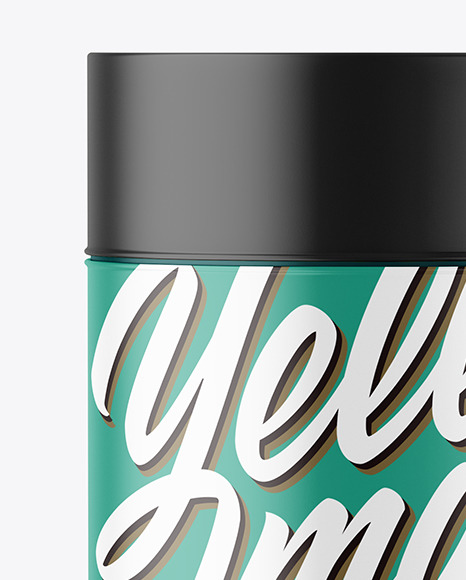 Round Tin Can w  Matte Finish Mockup PSD #2
