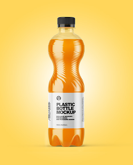 Download Pet Bottle With Peach Drink Mockup In Bottle Mockups On Yellow Images Object Mockups Yellowimages Mockups