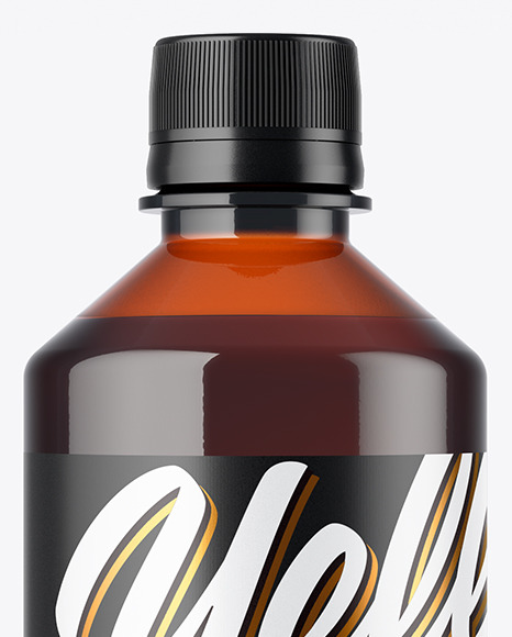 Amber Plastic Bottle Mockup PSD #2