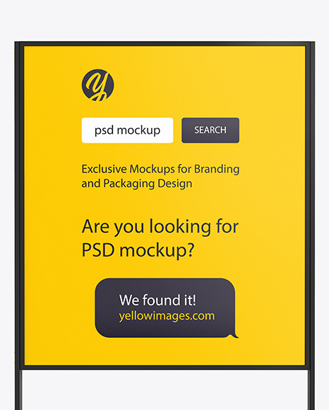 Download Stand Mockup In Outdoor Advertising Mockups On Yellow Images Object Mockups PSD Mockup Templates