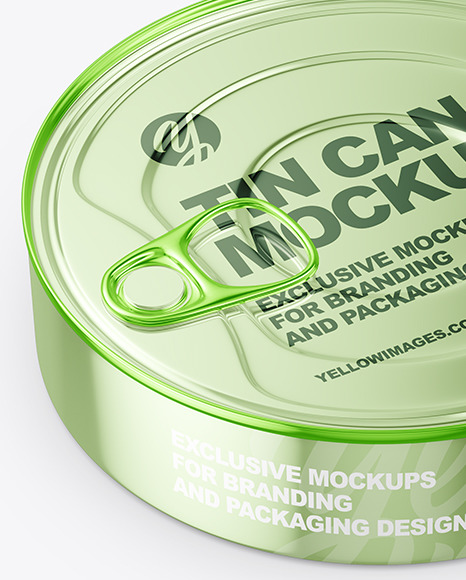 Metallic Tin Can Mockup PSD #2