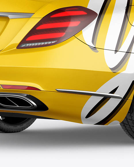 Luxury Car Mockup   Back Half Side View PSD #6