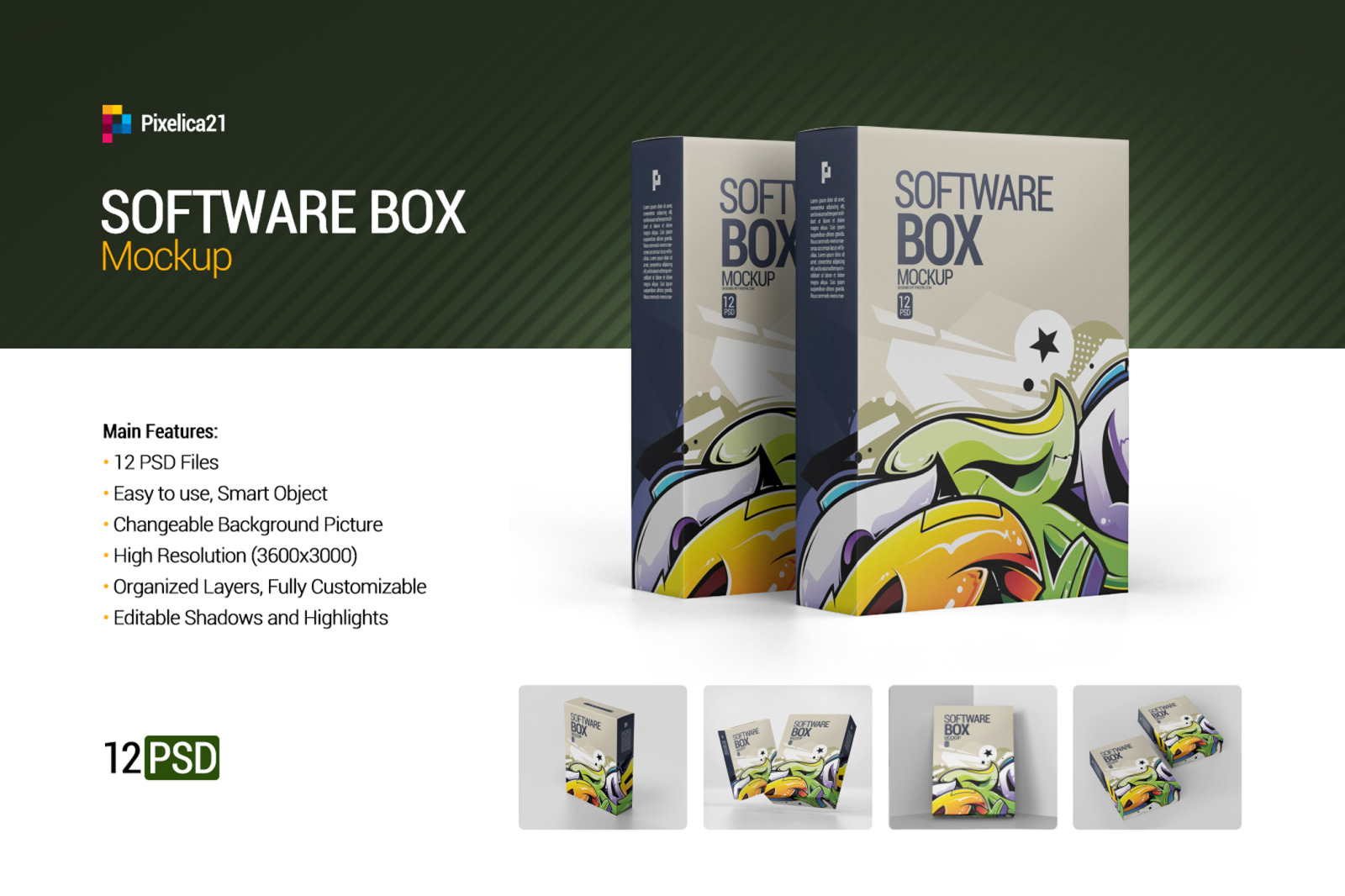 Download Software Box Mockup In Packaging Mockups On Yellow Images Creative Store