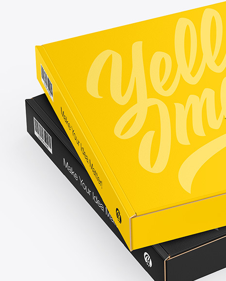 Download Two Matte Pizza Boxes Mockup In Box Mockups On Yellow Images Object Mockups