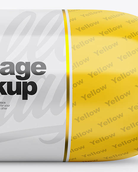 Glossy Sausage Chub Mockup In Packaging Mockups On Yellow Images Object Mockups