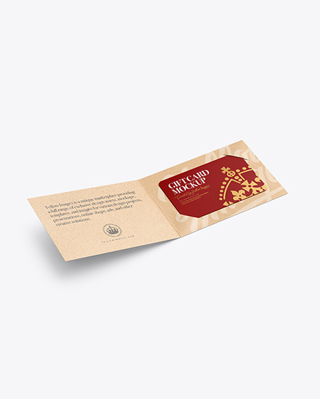 Kraft Paper Gift Card Mockup In Stationery Mockups On Yellow Images Object Mockups