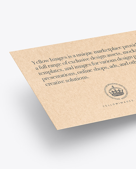 Kraft Paper Gift Card Mockup In Stationery Mockups On Yellow Images Object Mockups