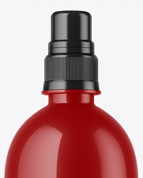 Glossy Bottle with Sport Cap Mockup PSD #1