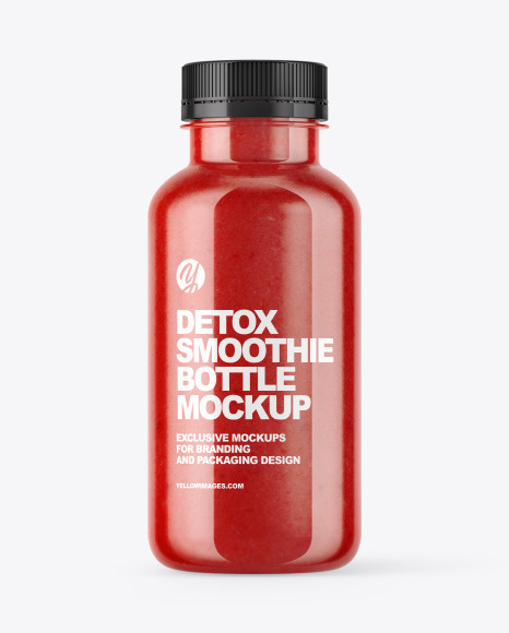 Red smoothie bottle mockup