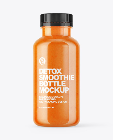 Orange Smoothie Bottle Mockup - Free Download Images High Quality PNG, JPG